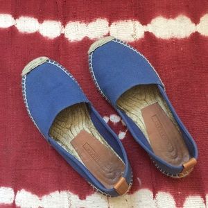 Blue Canvas Espadrille Flats